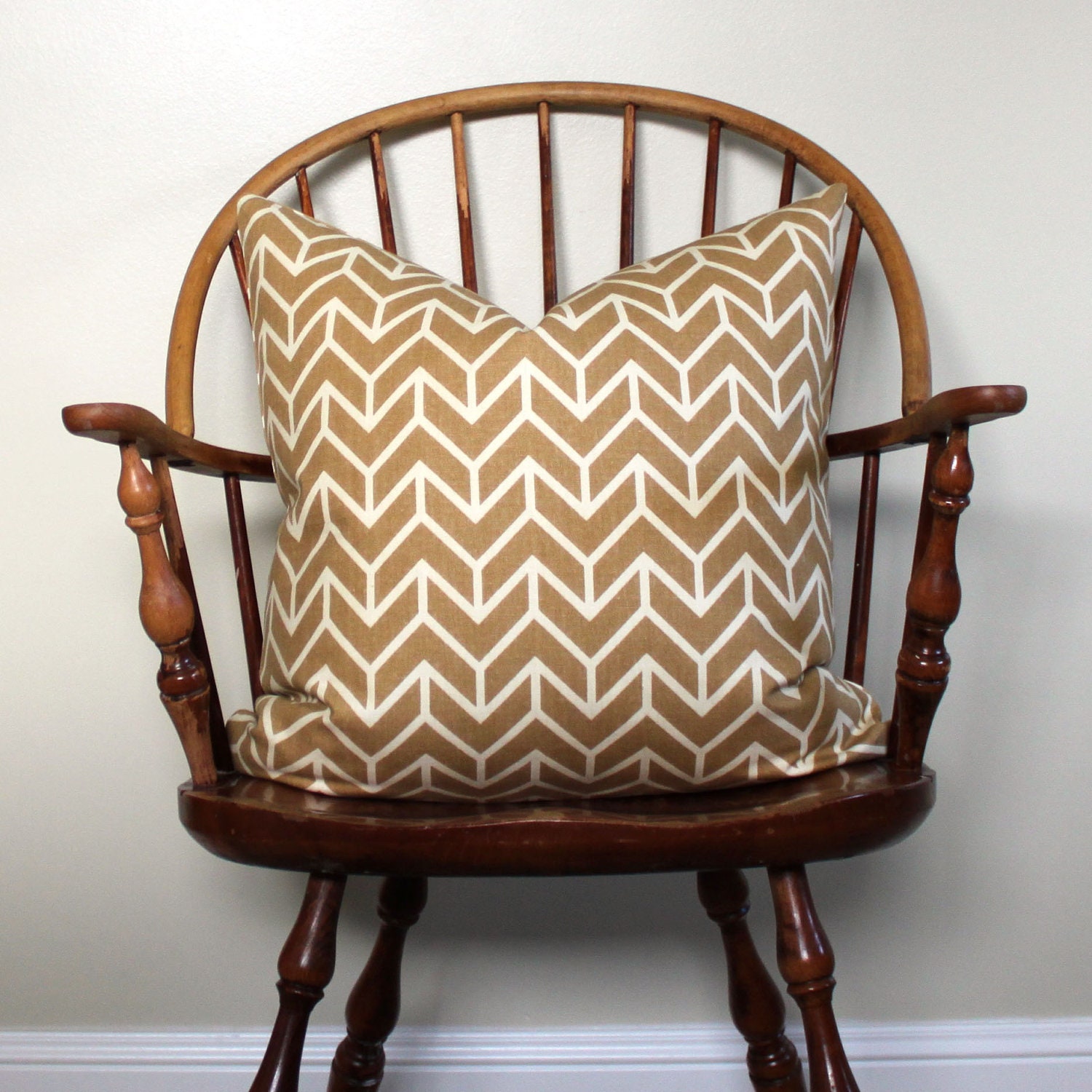 20" Schumacher Chevron Print in Camel