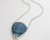 turquoise and red striped hot air balloon necklace