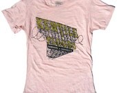 Women's Brooklyn TShirt, Pink Burnout Tee - S, M, L