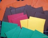 50 Mini Envelopes in Five Fall Hues Text Paper, Handmade PaperArt, Gift enclosures, Party Favors, Floral Cards, Scrapbook Ideas