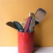 Kitchen Utensil Holder, Industrial Kitchen Decor, Industrial Storage Container, Yellow