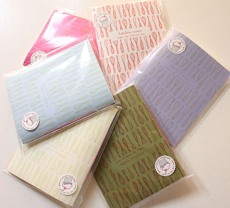 Letterpress Kitchen Notes Blank Notebook Hostess Gift
