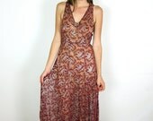 Gorgeous Burgundy and Silver Lace 30's Dress