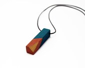 Geometric wooden necklace - mustard yellow, chocolate brown, petrol blue - minimalist, modern jewelry - color blocking - TheiaDesign Geometric wooden necklace - mustard yellow, chocolate brown, petrol blue - minimalist, modern jewelry - color blocking - TheiaDesign