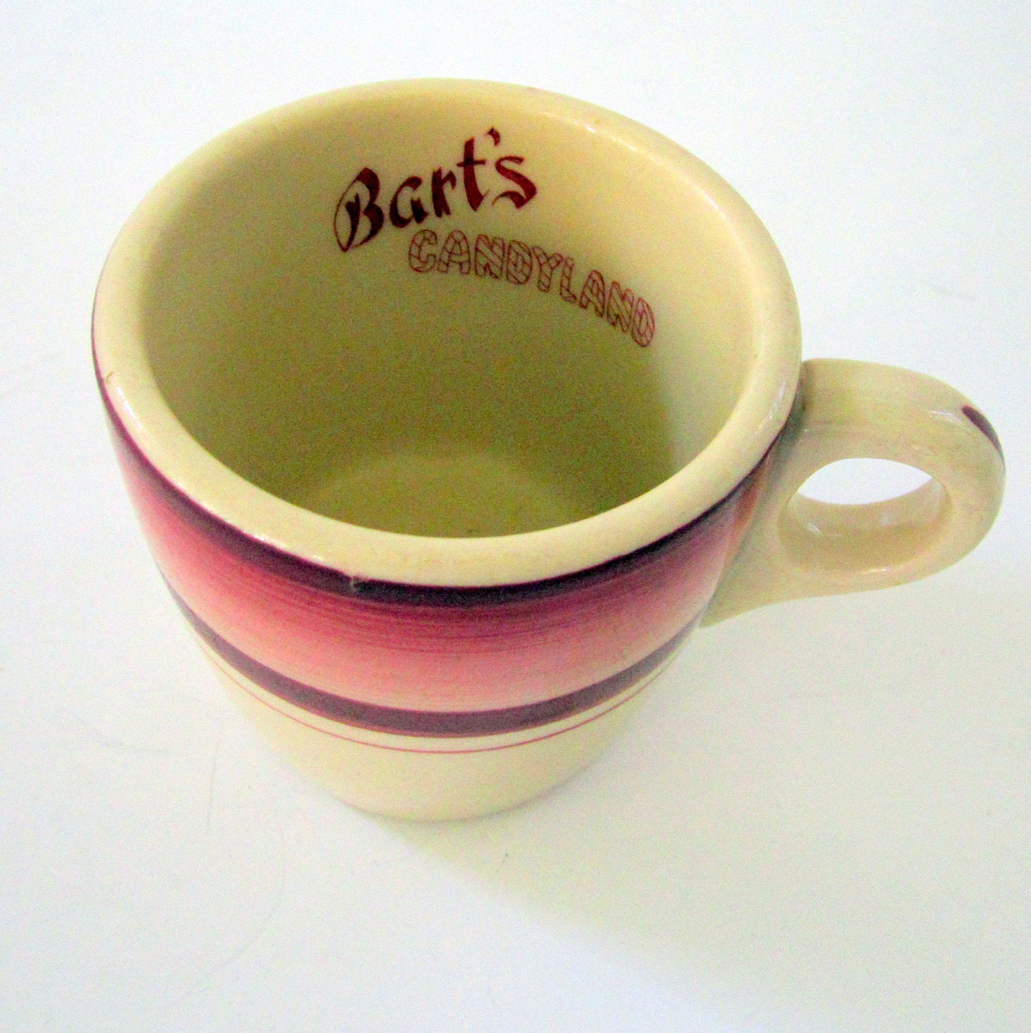 Vintage Ironstone Mug  Cup Barts Candyland Advertising Restaurant Ware
