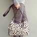 Dalmation Spotted Cross Body Bag - Black and Taupe Messenger Bag - Converts to Tote - Custom Length Leather Strap . (no6)