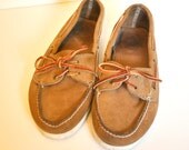 Vintage Leather Topsiders / Brown Dock Shoes by Dexter / Size 10 women