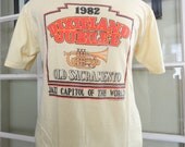 Vintage Deadstock 1982 Dixieland Jubilee Jazz Mens Unisex Yellow Tee T Shirt (sz XL)