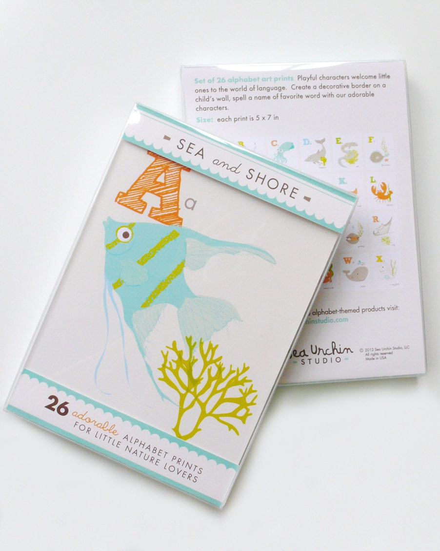 ALPHABET 26 PRINT SET - Sea & Shore 5 x 7