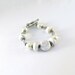 Cream Conch Bracelet Conch Beads Rondelles White Glass Pearls Silver Beads Beaded Handmade