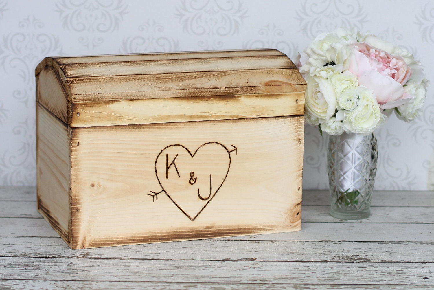 X-Large Personalized Rustic Wedding Card Box Decor