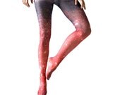 Galaxy Tight - Crimson Nebula Ombre Tights, Sheer Leggings