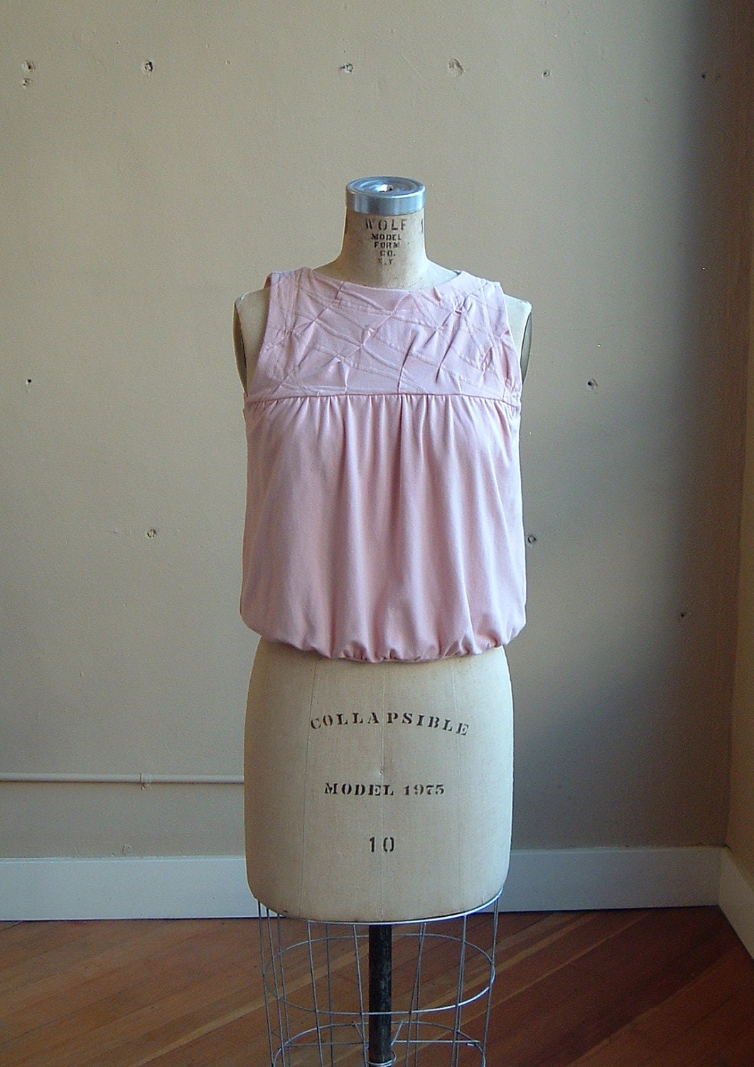 Large, Pale Pink Vest Cotton Jersey, Modern Chic