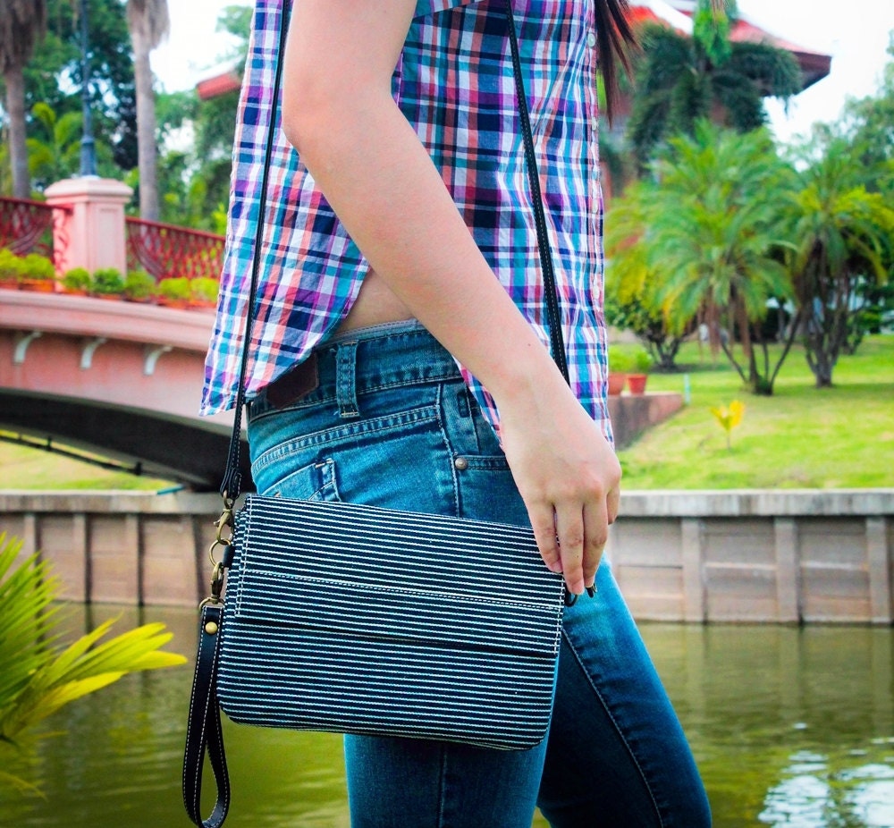 Striped Clutch Bag, Wristlet,iPad Sleeve, iPad Case, iPad Cover, Handbag Purse