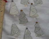 Set of 8 Tree Favor Ornament Holiday Envelope Stuffers - Green