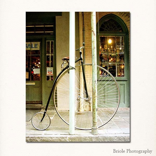 New Orleans Photography - french quarter vintage bicycle photograph new orleans art louisiana mardi gras 8x10 fine art print holiday gift