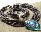 Ripple Leaf Glass Necklace
