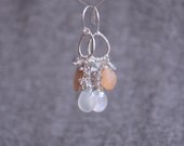 cascade earrings with moonstone, aquamarine, amethyst and labradorite . zephyr