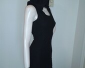 Goth Hooded Dress Black Wiggle Dress Sexy Grim Reaper Halloween Costume Death Pin Up Gothic Custom Size Made to Measure