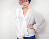 70s Sequin Disco Wrap Blouse  (M/L)