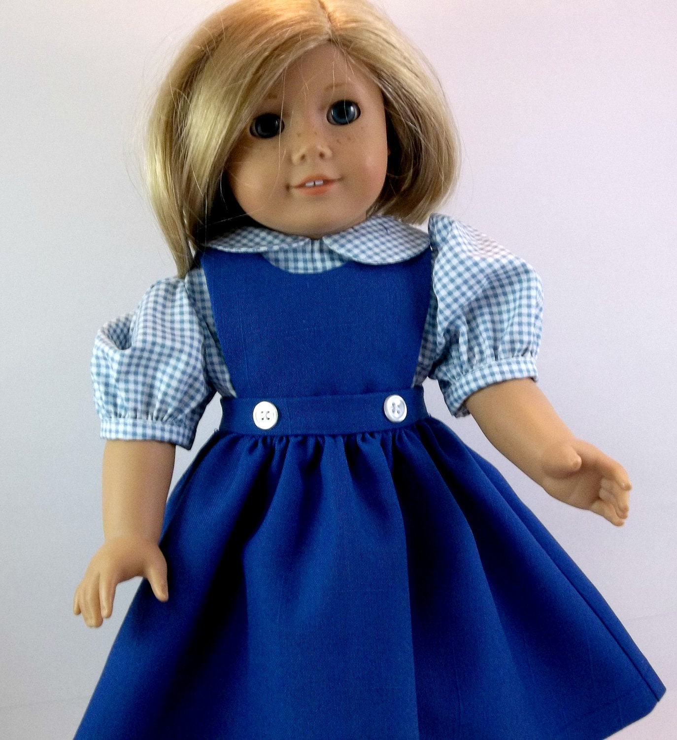 18 inch Doll Outfit American girl Doll jumper and Blouse Back to School Outfit Toys