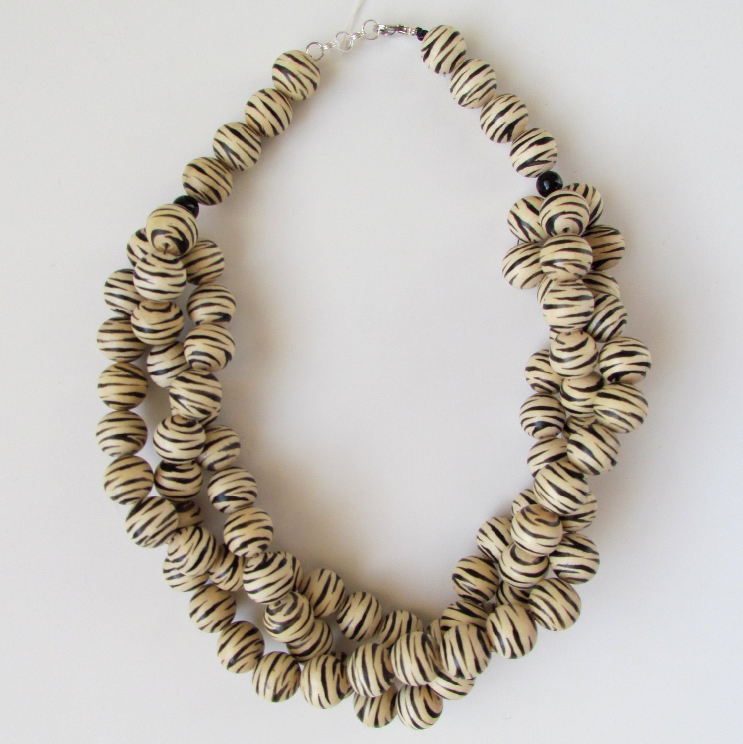 Chunky Zebra Print Necklace