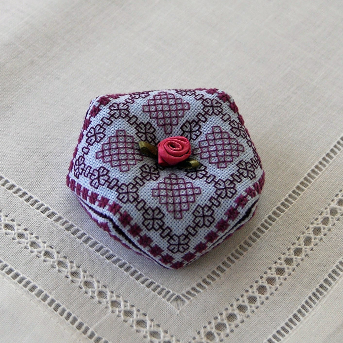 Trellis - 1 of 4 Blackwork Biscornu Patterns