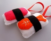 Sushi Christmas Ornaments - Ebi Shrimp & Spam Musubi