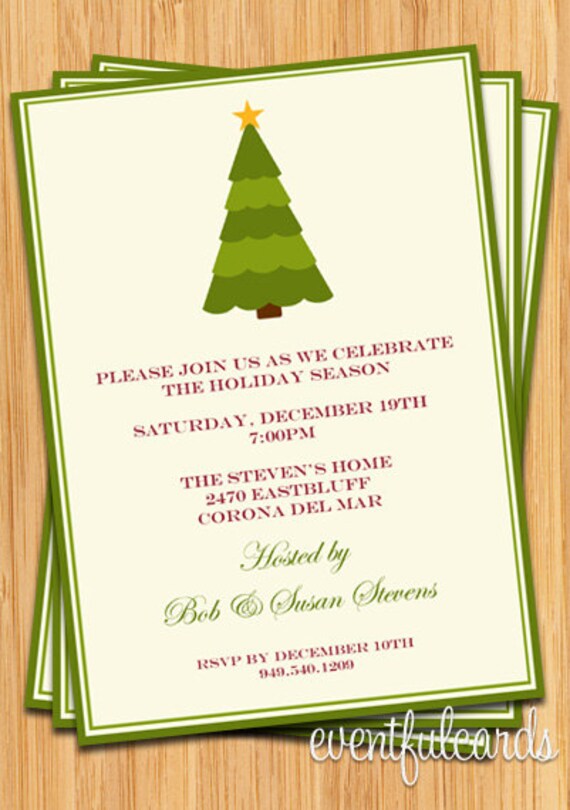 Christmas Tree Holiday Party Invitation Il_570xn
