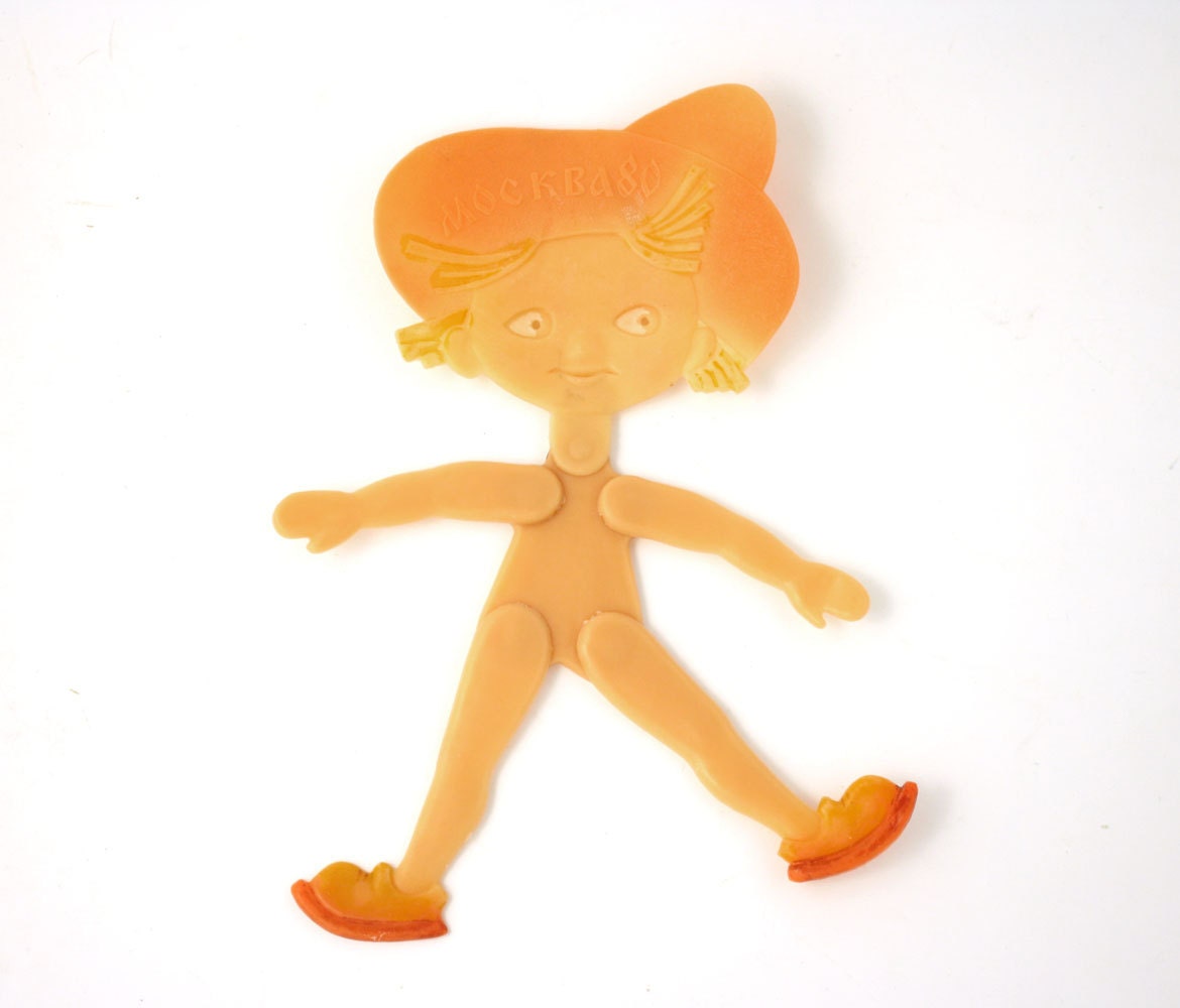 Vintage plastic doll - boy, toy from Soviet Union, Russia