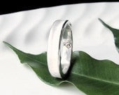 Silver Wedding Ring, Brushed Satin Silver Commitment Band Ring, Civil Partnership