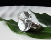 Sterling Silver Ring, Silver Dome Circle Adjustable Ring