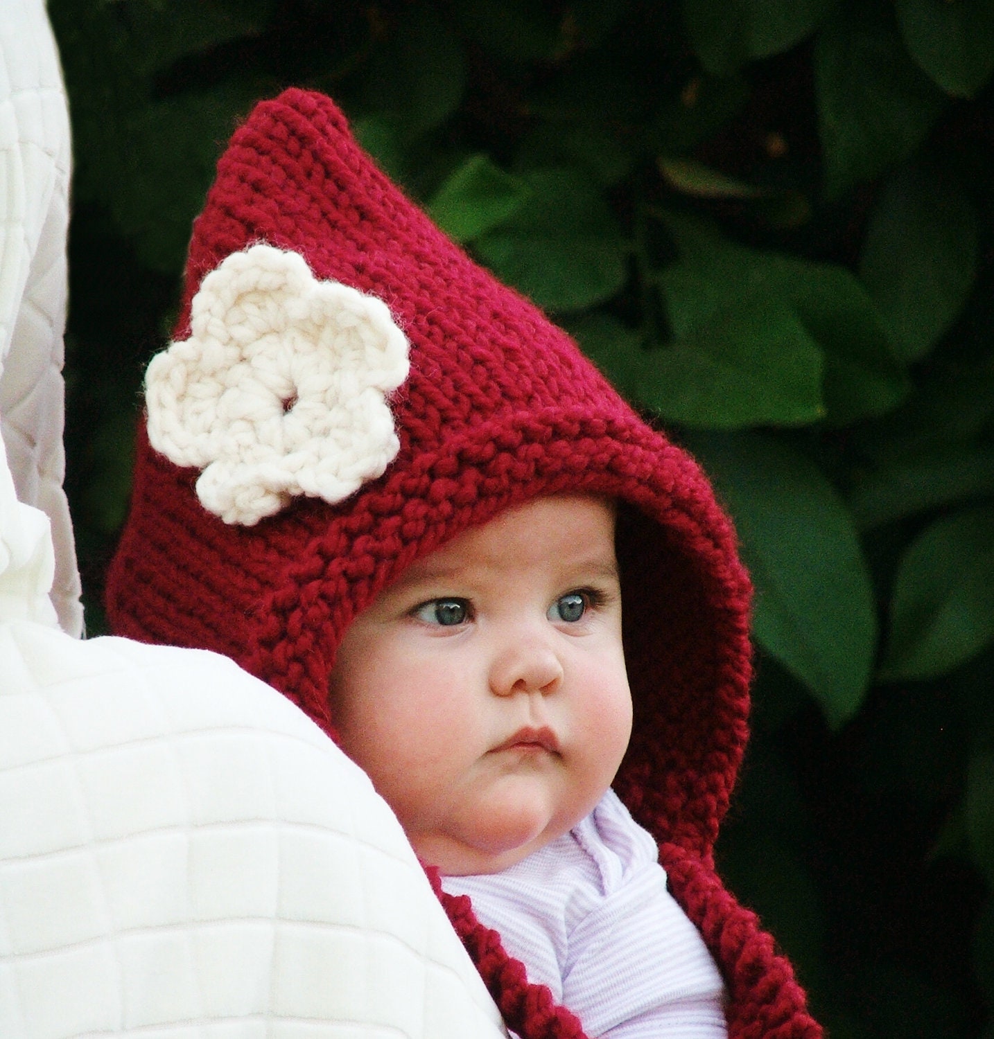 Baby Pixie Hat Red Riding Hood Knit Baby Hat Newborn Knitted Baby Hat Toddler Pixie Hat Baby Girl Clothes 0-3/3-6/6-12/12-24/24-48 months