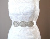Beaded Bridal Sash STARLIGHT Crystal Wedding Belt Modern