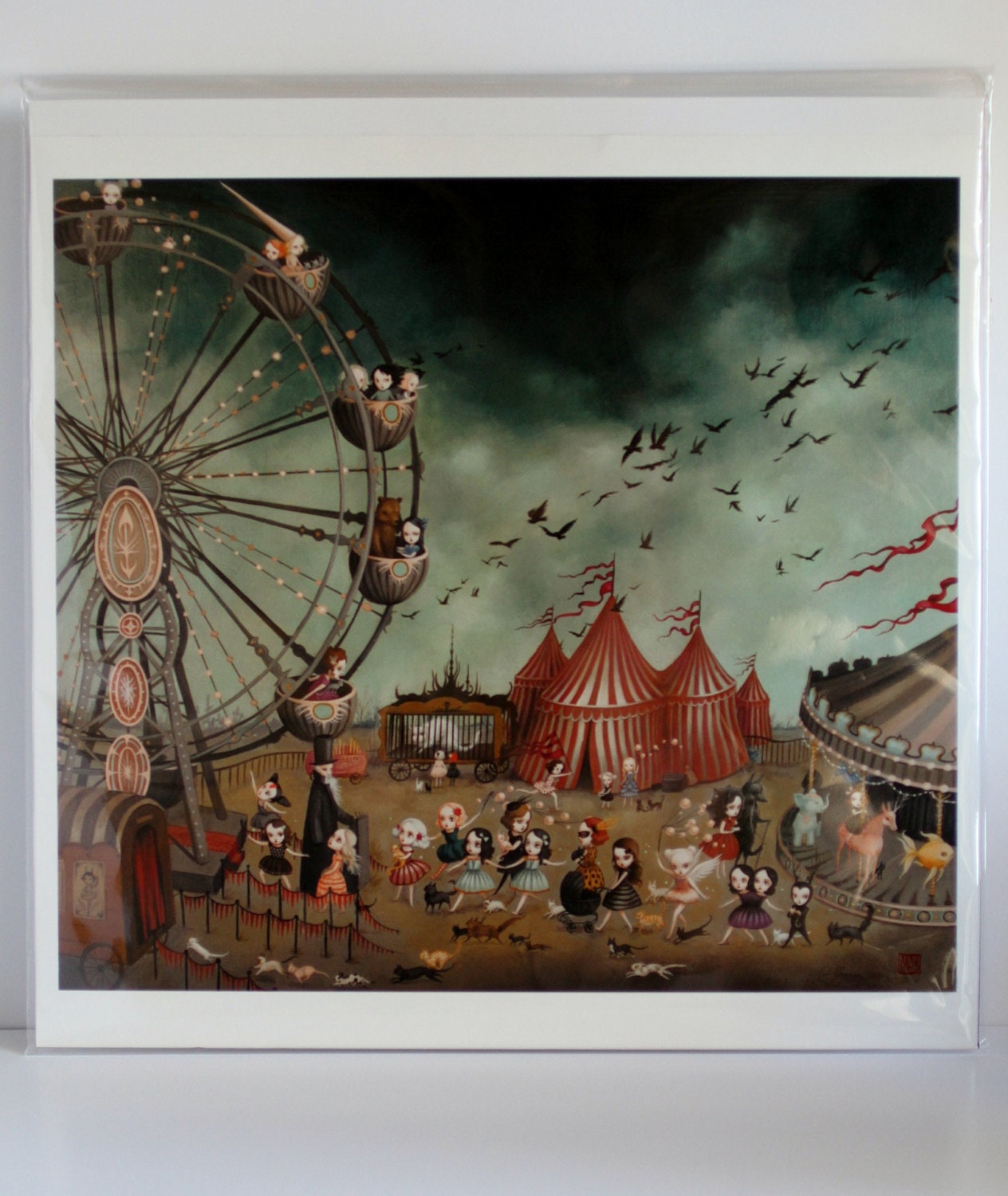 The Ferris Wheel - Limited Edition signed and numbered 16x16 Fine Art Print by Mab Graves -unframed