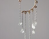Quartz Crystal Ear Cuff Oxidized Silver No Piercing Unique Body Jewelry