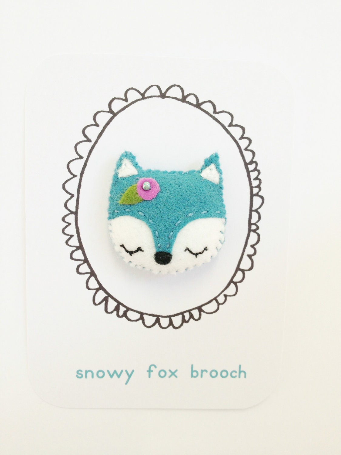 Snowy Fox Brooch