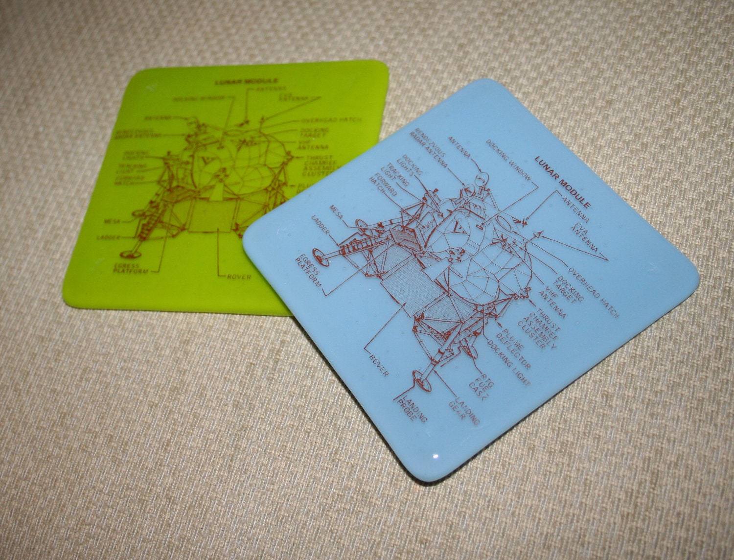 Lunar Module - printed coaster made to order in any colour