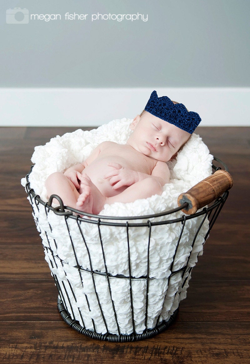 Baby Crown Crochet Crown Crown Prince Crown Princess Crown Newborn Crown Mini Crown Newborn Photography Prop Photo Prop Custom Colors