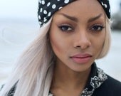 Black and White Spotty Polka Dot Hair Turban Turband Headband