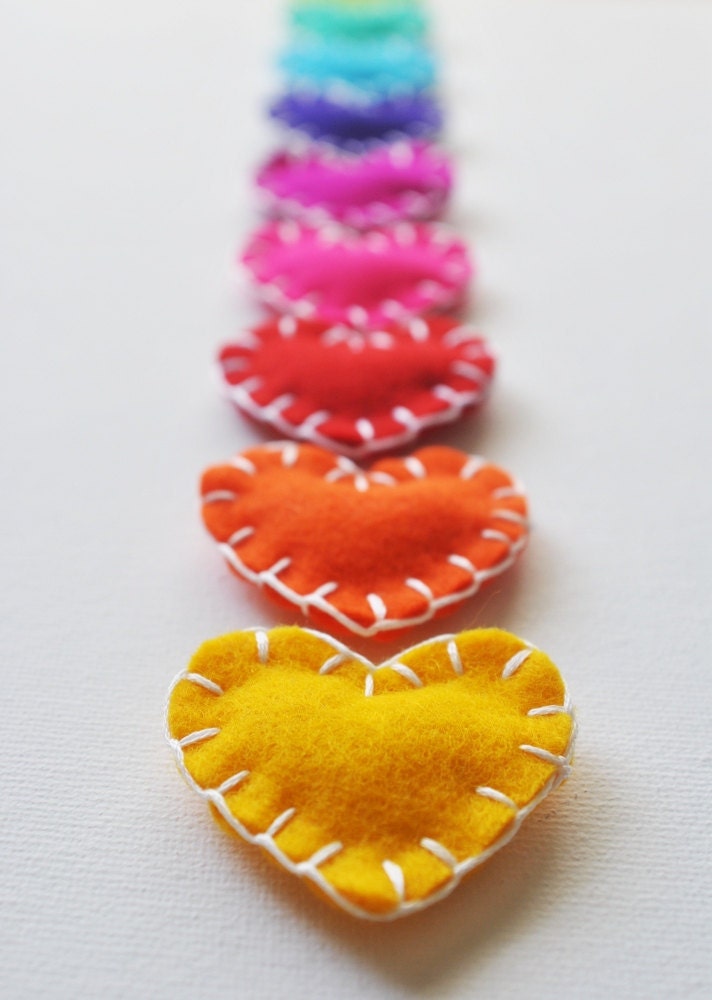 PERSONALIZED Heart Magnets - Custom Colors - Set of THREE (3) Magnets - Easter Gift
