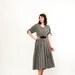 Clearance - Vintage 1950s Party Dress - 50s Party Dress - Black and Gray Flocked