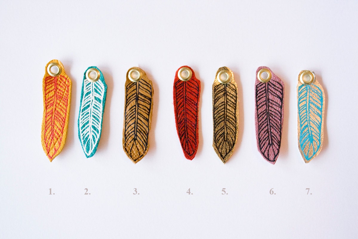 Blue ice feather talisman necklace pendant - now available in 7 different colors