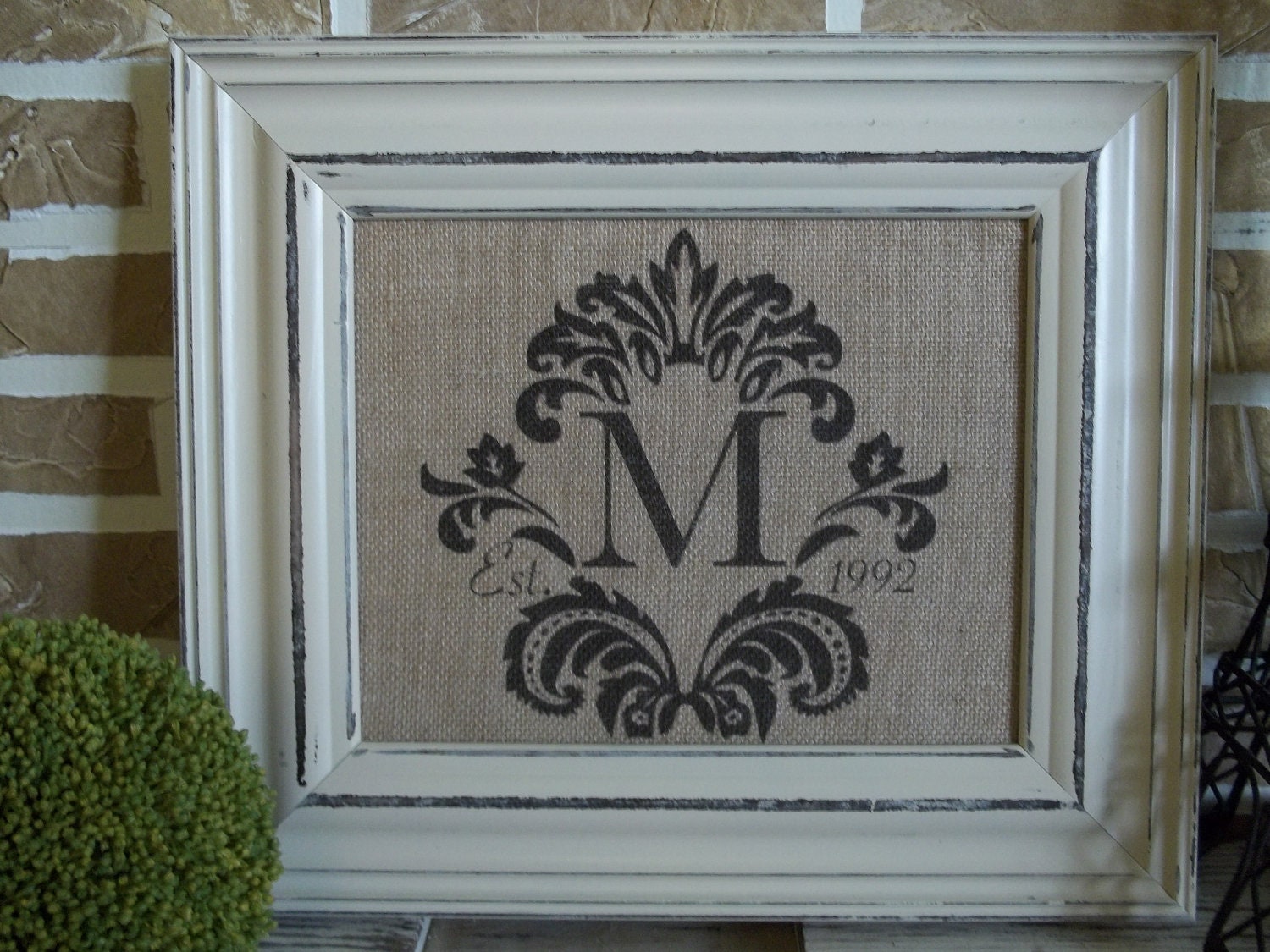 Personalized - Customized - Monogrammed - Names and Est. Dates Burlap Print  - FREE SHIPPING
