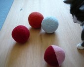 Cat Toy Light Blue Plush Ball