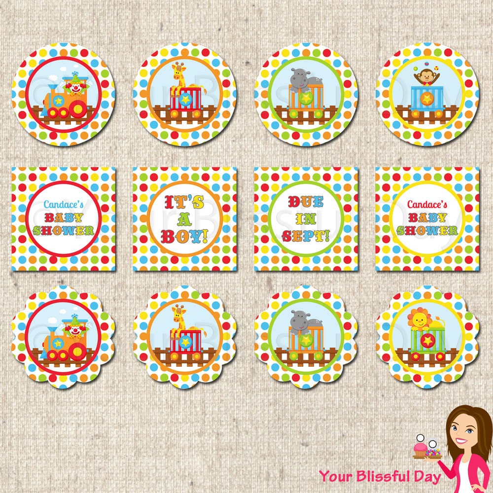 PRINTABLE Circus Train Baby Shower Party Circles Il_170x135