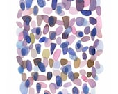Art Watercolor Painting - Fall Candy II - purple blue pink abstract watercolour painting modern home decor