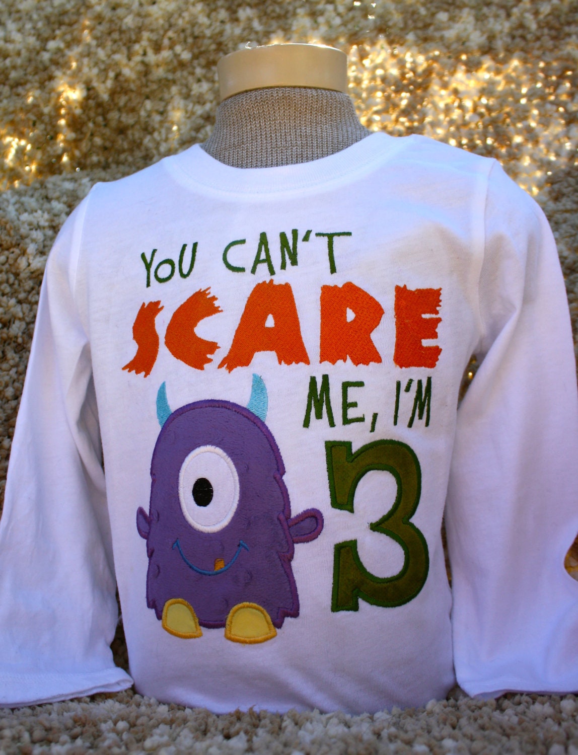 Monster Shirt Birthday Embroidered Personalized T-Shirt