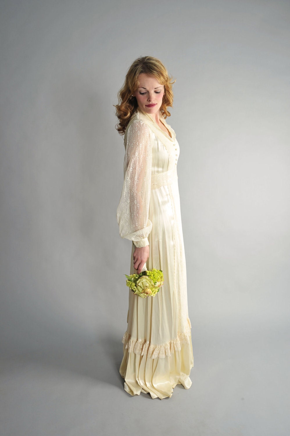 1970s silk gunne sax wedding dress // 70s silk wedding gown // Forest Wedding