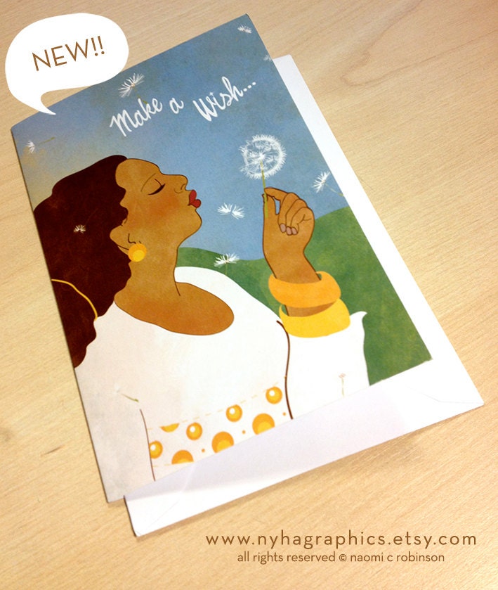 Birthday Card - Make a Wish - Blank Greeting Card
